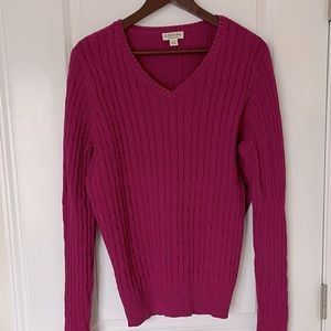 Pink Cable Knit Sweater